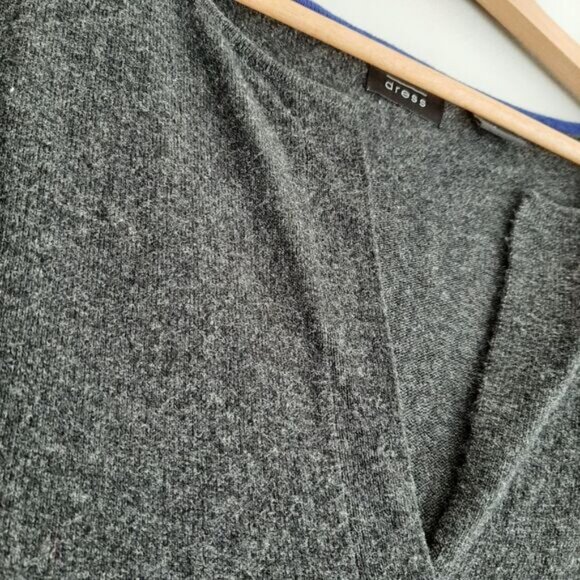 PRESS DRESS Fine Knit Soft & Comfy Sweater Tunic / Mini Dress Gray Sz S - Picture 5 of 12